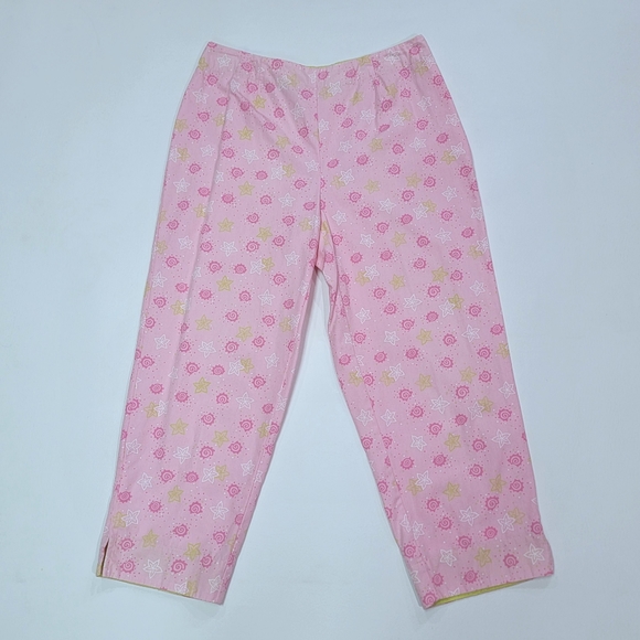 DAVID BROOKS 🍥 Sweet Vintage Hi-Waist Pink|Lime Green|White Seashell Capris 4 - Picture 16 of 16